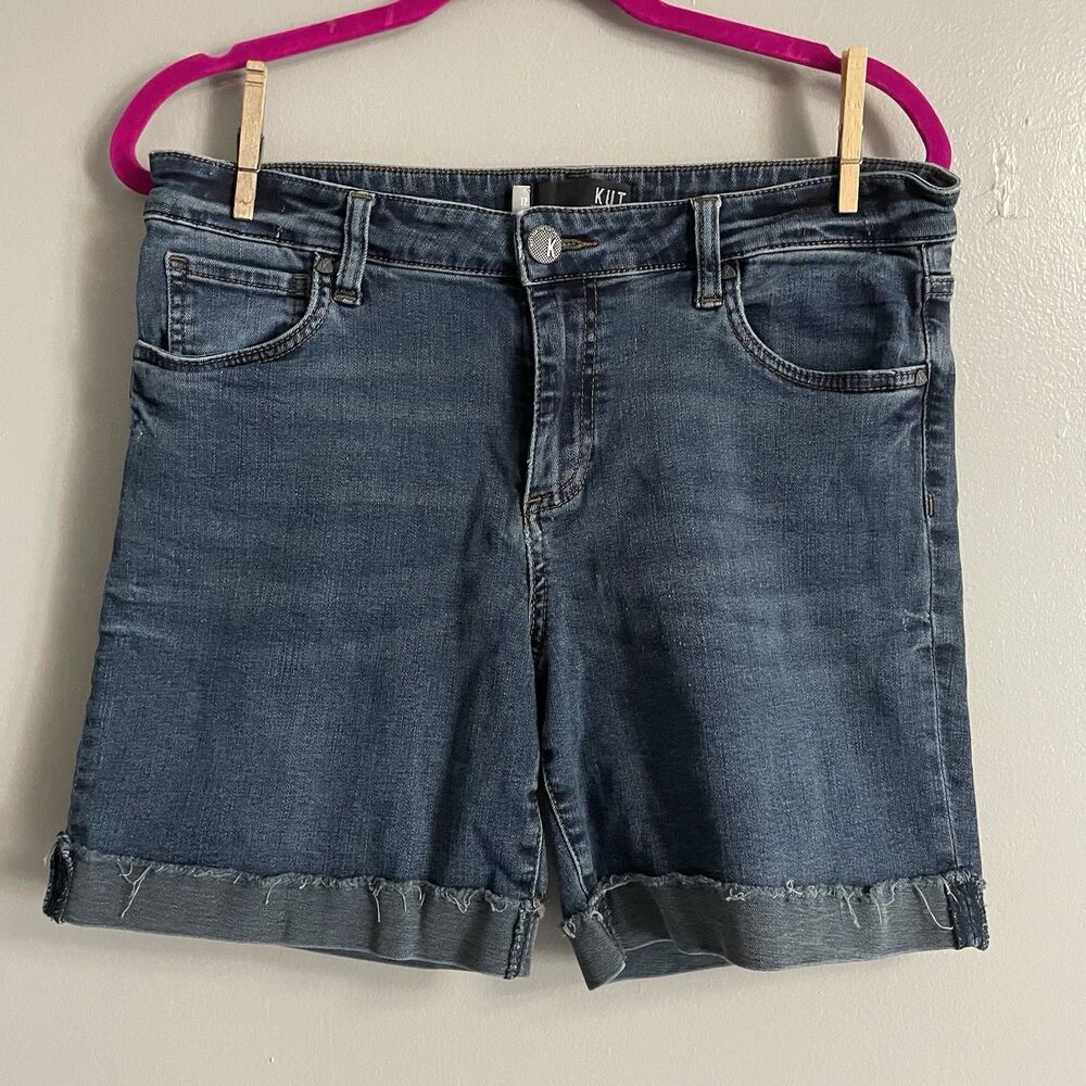 KUT from the Kloth Catherine Boyfriend Short, Size 12, Blue Denim, Cuffed